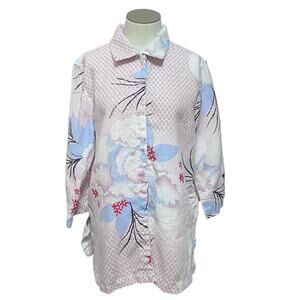 Outfit JPR Womens Vintage Linen Oriental Japanese Beach Button Up Shirt Sz M